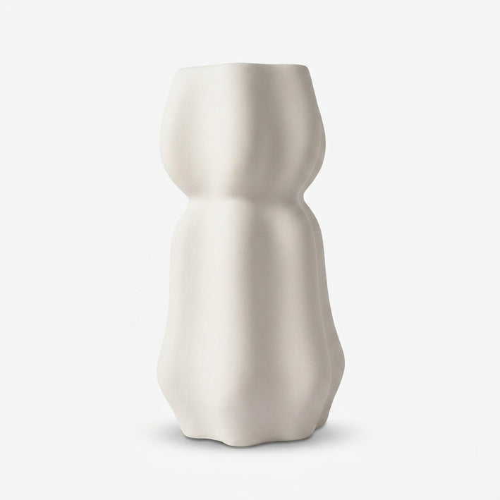 Premium Enchanting Modern White Hourglass Shape Ceramic Vase for Home Decor