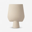 Premium Elegant Beige Modern Pedestal Ceramic Vase for Living Room Home Decor