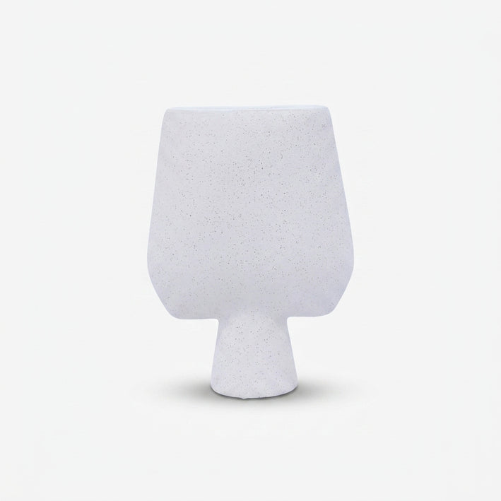 Premium Exquisite Modern White Speckled Ceramic Goblet Vase