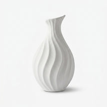 Round Ripple Ceramic Flower Vase, White Black Cream Decorative Vase for Home Décor, Table Décor & Gifting