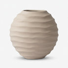 Premium Charming Modern Beige Ribbed Ceramic Decorative Vase