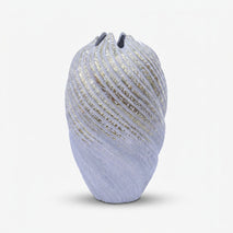 Large Grey & Gold Textured Ceramic Flower Vase, Multicolour Decorative Vase for Home Décor, Table Décor & Gifting