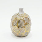 Premium Exquisite White & Gold Geometric Ceramic Decorative Vase