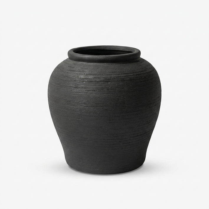Premium Gorgeous Matte Black Textured Ceramic Decorative Vase
