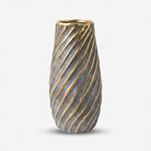 Premium Alluring Black & Gold Spiral Ceramic Decorative Vase