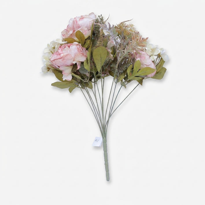 Premium Gorgeous Artificial Pink Peony Mixed Flower Bouquet for Home Decor