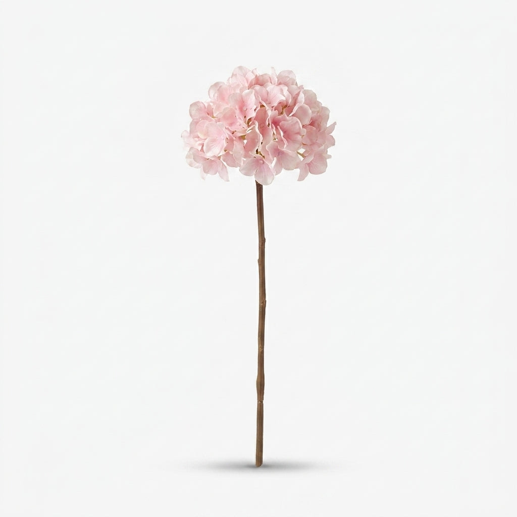 Premium Graceful Artificial Pink Hydrangea Flower Stem for Home Decoration