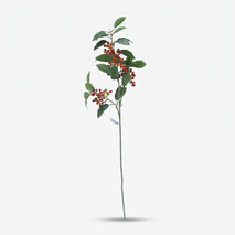 Artificial Berry Leaf Stick / Red Berry Decorative Stem / Floral Decoration Stick