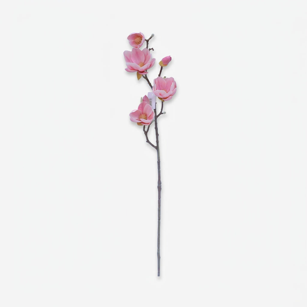 Premium Graceful Artificial Pink Magnolia Flower Stem Decorative Floral for Home Decor