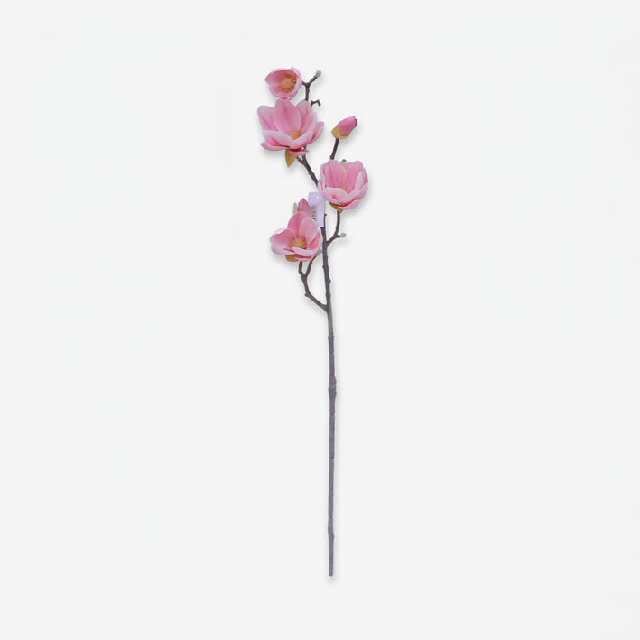 Premium Graceful Artificial Pink Magnolia Flower Stem Decorative Floral for Home Decor