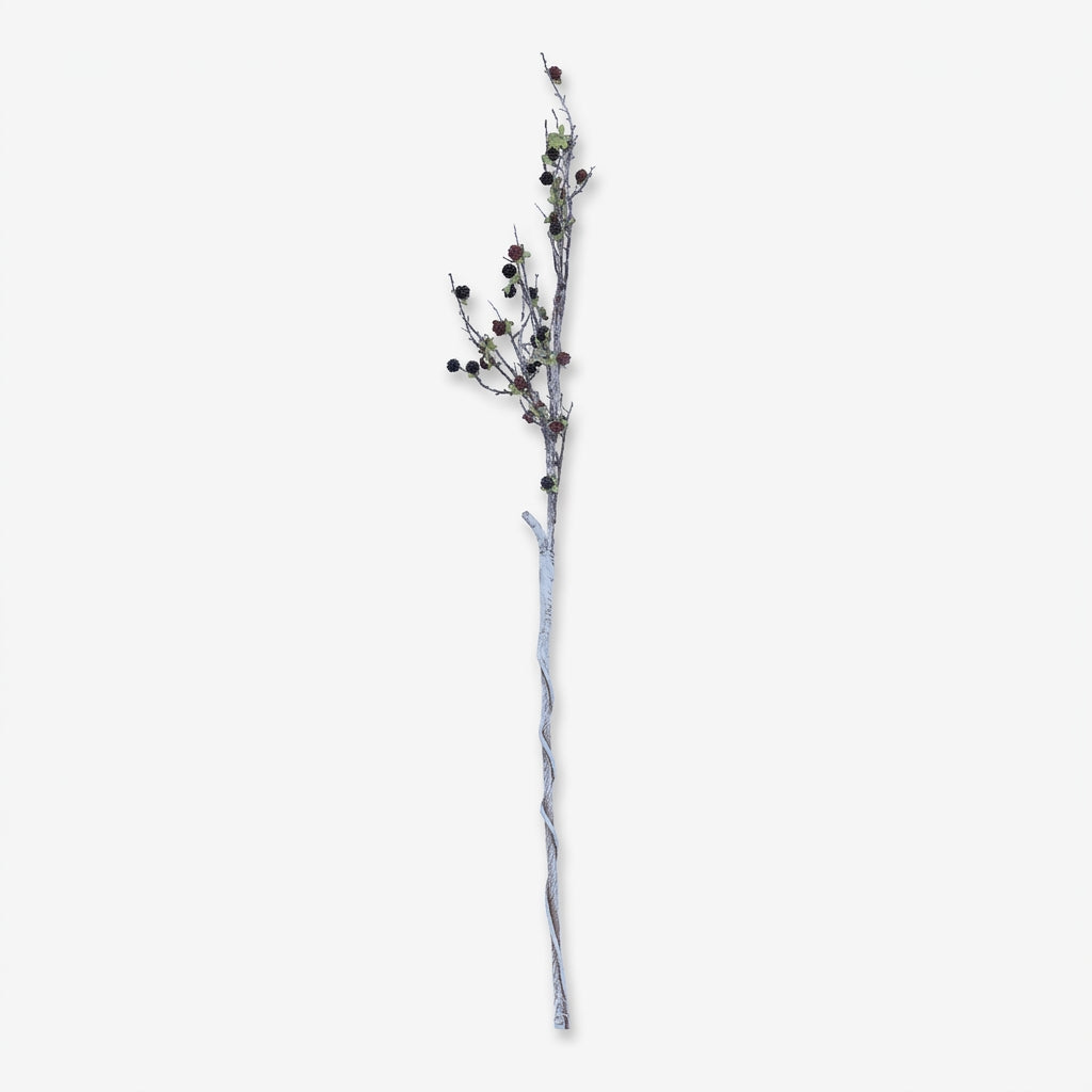 Anupam Artificial Berry Branch with Black & Brown Berries, Multicolour Decorative Floral Stem for Vase Arrangement & Event Décor