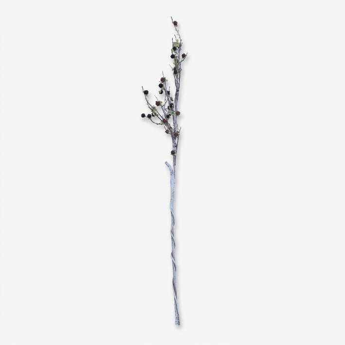 Artificial Berry Branch with Black & Brown Berries, Multicolour Decorative Floral Stem for Vase Arrangement & Event Décor