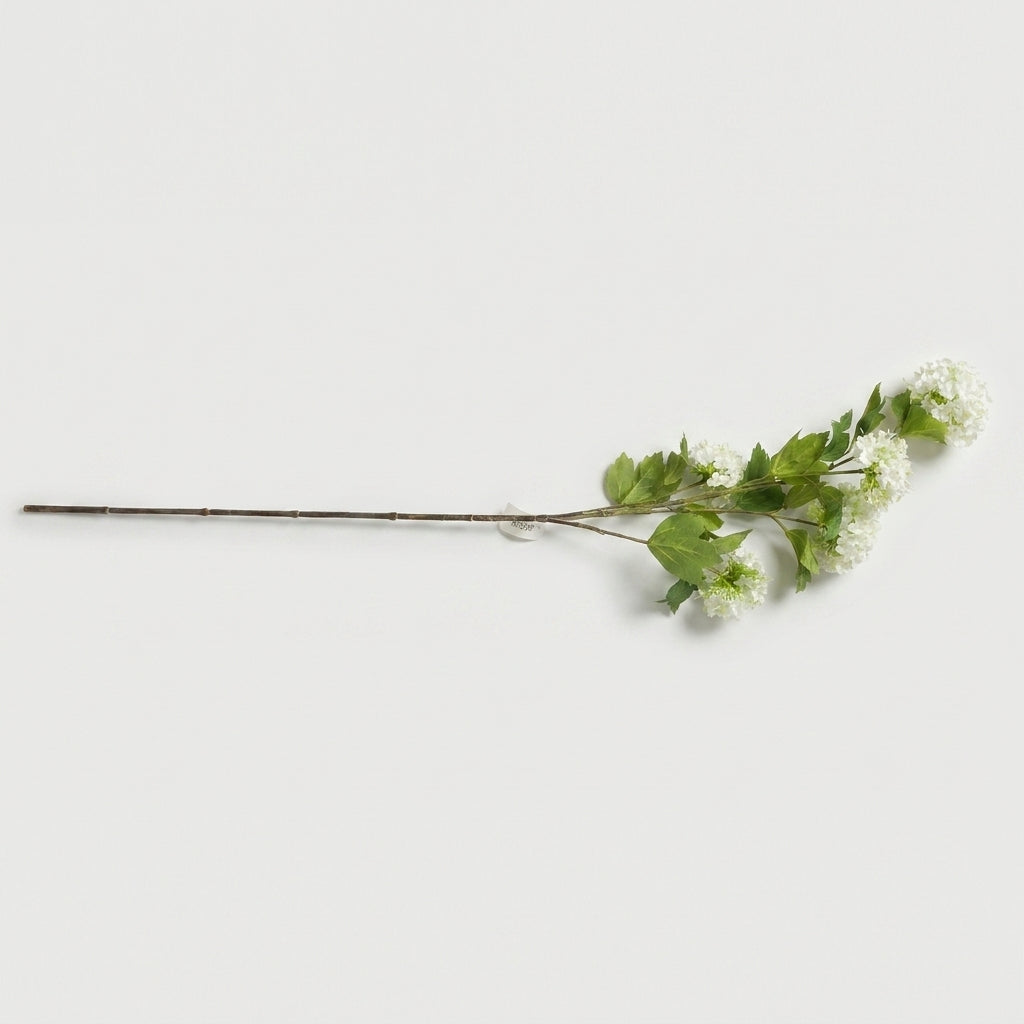 Anupam Artificial White Hydrangea Flower Branch, Multicolour Decorative Long Floral Stem for Vase Arrangement & Home Décor