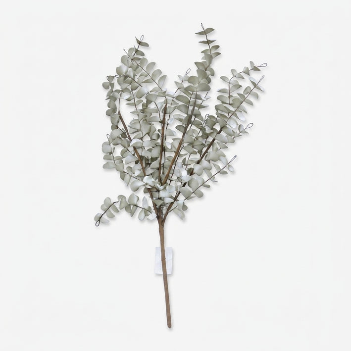 Artificial Cream Eucalyptus Leaf Branch, White Pink Decorative Foliage Stem for Vase Arrangement & Home Décor