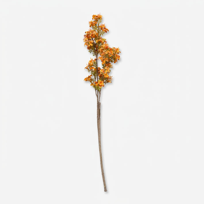 Premium Enchanting Artificial Orange Small Flower Branch Stem for Home, Office & Floral Decoration