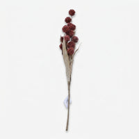 Premium Elegant Artificial Burgundy Decorative Ball Flower Stem with Leaves for Home Decor
