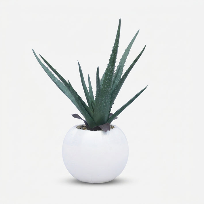 Premium Gorgeous Artificial Green Round Leaf Bush Plant with White Decorative Pot for Home Decor