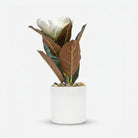 Premium Charming Artificial Green Variegated Leaf Plant with White Decorative Pot for Home Decor