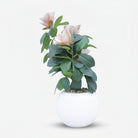 Premium Enchanting Artificial Green Fiddle Leaf Plant with White Decorative Pot for Home & Office Decor