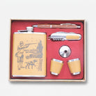 Premium Brown Flask Gift Set with Cups, Pen, Funnel and Multi-Tool / Corporate Gift Set / Men’s Gift Hamper