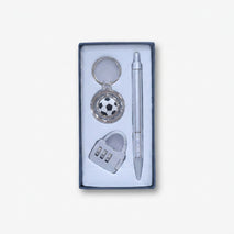 Premium Enchanting Football Keychain Gift Set with Pen & Combination Lock