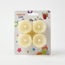 Cream LED Candle Set, Plastic Battery Operated Flameless Candles / Decorative Tea Light Candle Set / Home & Festive Décor