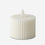 Cream LED Pillar Candle, Plastic Flameless Decorative Candle / Battery Operated Ribbed Candle / Home Pooja & Festive Décor