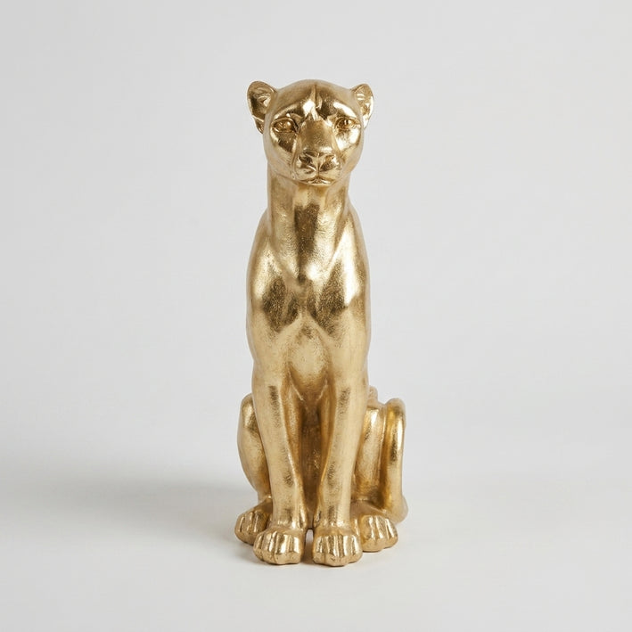 Premium Charming Golden Panther Statue Decorative Figurine for Home & Office Decor