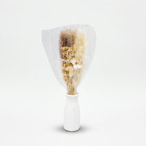 Artificial Dried Flowers with White Pot, Cream & White Decorative Flower Vase / Tabletop Floral Arrangement / Home & Office Décor