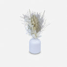 Artificial Dried Flowers with White Pot, Cream & White Decorative Floral Arrangement / Tabletop Flower Vase / Home & Office Décor