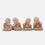 Cute Monk Showpiece Set, Cream Resin Baby Monk Figurines / Laughing Monk Decorative Statues / Tabletop Home & Office Décor