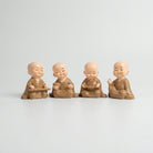Cute Baby Monk Showpiece Set, Cream Resin Little Monk Figurines / Decorative Tabletop Statues / Home & Office Décor