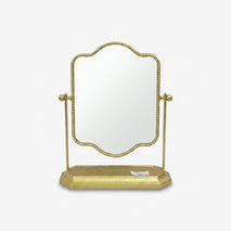 Golden Table Mirror, Resin Decorative Vanity Mirror / Standing Dressing Table Mirror / Home Décor Mirror with Base