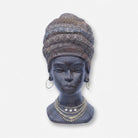 Premium Graceful Black Buddha Head Statue with Decorative Beads for Home Decor