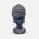 African Lady Face Bust Showpiece, Multicolour Resin Tribal Female Face Figurine / Mini Head Sculpture / Tabletop Home & Office Décor