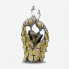 Decorative Peacock Couple Showpiece, Golden Resin Peacock Figurine / Peacock Vase Style Tabletop Décor / Premium Home Decoration