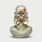 Golden Baby Monk Showpiece, Resin Cute Monk Figurine / Mini Spiritual Tabletop Statue / Home & Office Décor