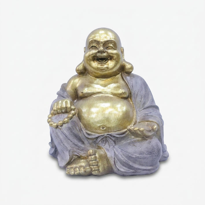 Premium Alluring Golden Laughing Buddha Statue Decorative Showpiece for Home Decor