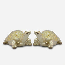 Golden Tortoise Showpiece, Resin Decorative Turtle Figurine / Vastu Tortoise Tabletop Statue / Home & Office Décor
