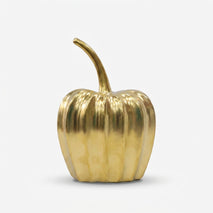 Golden Capsicum Showpiece, Ceramic Decorative Vegetable Figurine / Modern Golden Tabletop Accent / Home & Living Room Décor