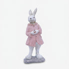 Standing Rabbit Showpiece, Multicolour Resin Bunny Figurine / Cute Rabbit Statue in Pink Coat / Kids Room & Home Tabletop Décor