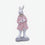 Standing Rabbit Showpiece, Multicolour Resin Bunny Figurine / Cute Rabbit Statue in Pink Coat / Kids Room & Home Tabletop Décor