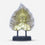 Golden Buddha Face Leaf Showpiece, Multicolour Resin Buddha Bust Figurine / Spiritual Tabletop Statue / Home Temple & Meditation Décor