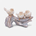 Three Birds on Branch Showpiece, Multicolour Resin Bird Figurine / Decorative Bird Family Statue / Tabletop Home & Living Room Décor