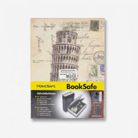 HomeSafe BookSafe with Pisa Postcard Design, Hidden Storage Book Safe with Secure Lock for Home, Office & Gifting