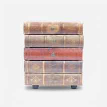 Book Style Jewelry Box, Multicolour MDF Decorative Storage Drawer / 5-Drawer Book Organizer / Tabletop Home Décor Storage Box