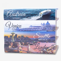 Travel Theme Book Style Jewelry Box, Multicolour MDF Decorative Storage Drawer / Stacked Book Organizer / Tabletop Home Décor Box
