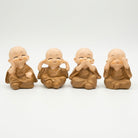 Cute Baby Monk Showpiece Set, Cream Resin Decorative Monk Figurines / Spiritual Tabletop Statue Set for Home Décor, Office Décor & Gifting