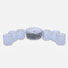 Clear Glass Cup & Saucer Set with Golden Rim, Crystalline Glass Tea Cup Plate Set / Coffee Serving Set for Home & Gifting