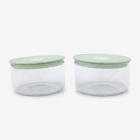 Clear Glass Tiffin Container Set, Crystalline Glass Food Storage Bowl Set / Kitchen Storage Container for Home Use